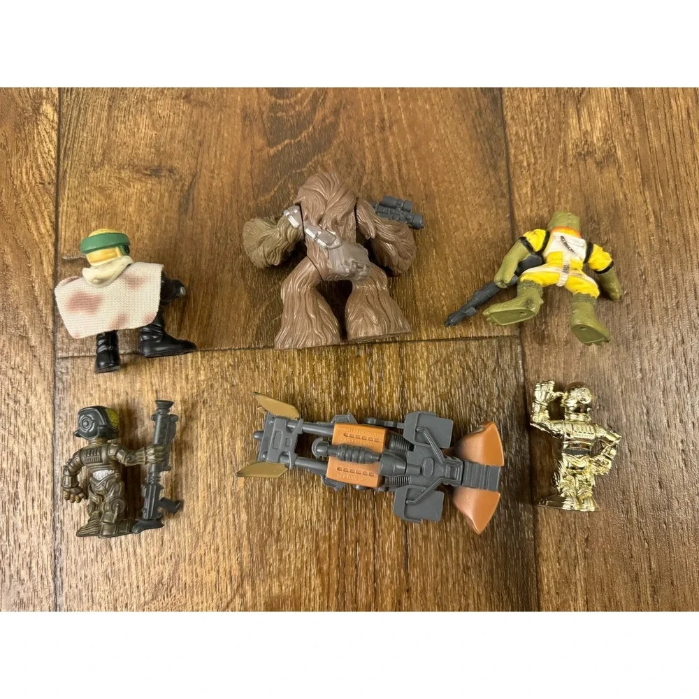 Playskool Star Wars Galactic Heroes Lot Endor Luke C-3PO Chewbacca Bounty Hunter